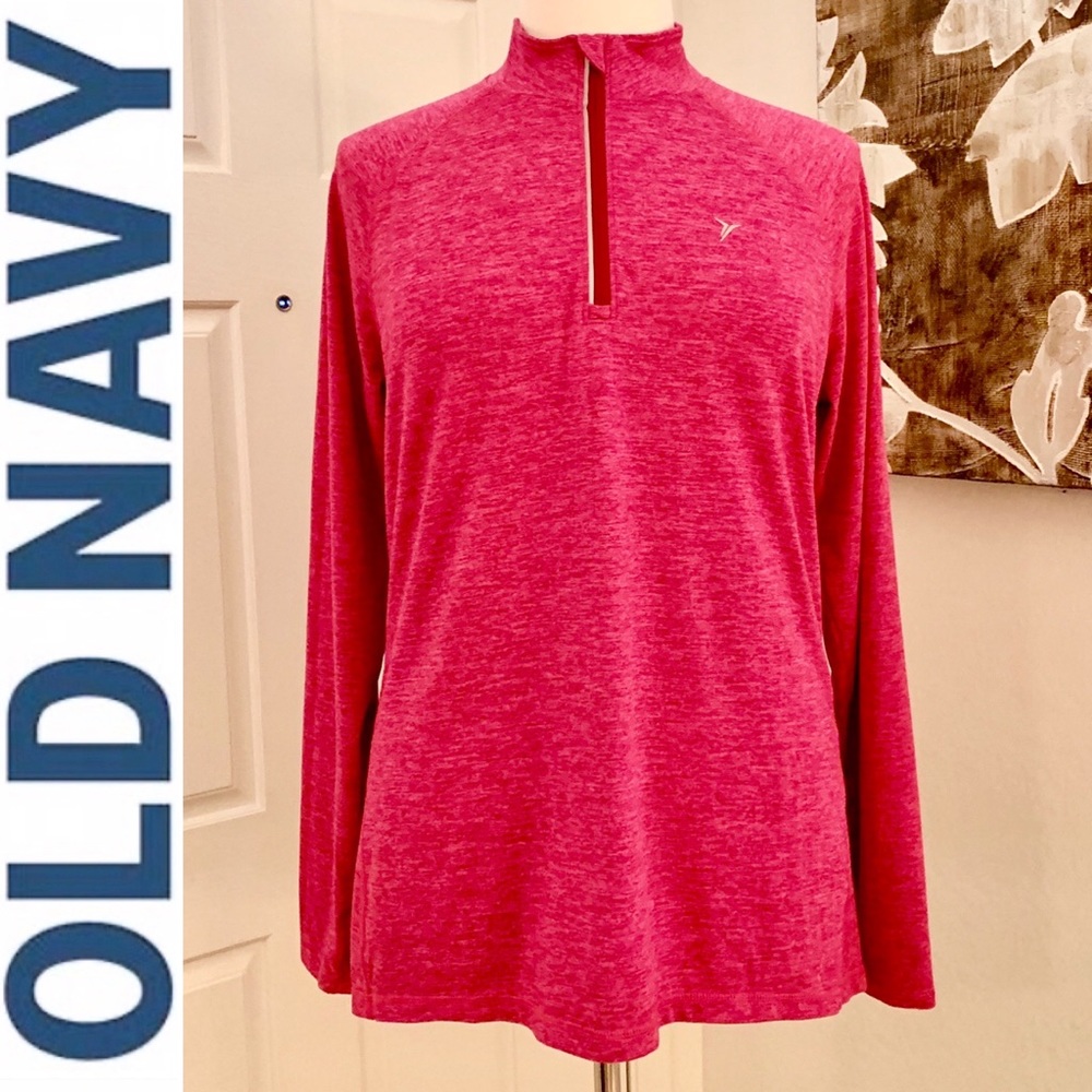 Old Navy Magenta 1/4 Zip Semi-Fitted Pullover